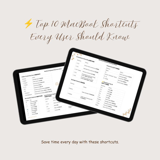 🍎 MacBook Keyboard Shortcuts Sheet (Beginner Friendly PDF)