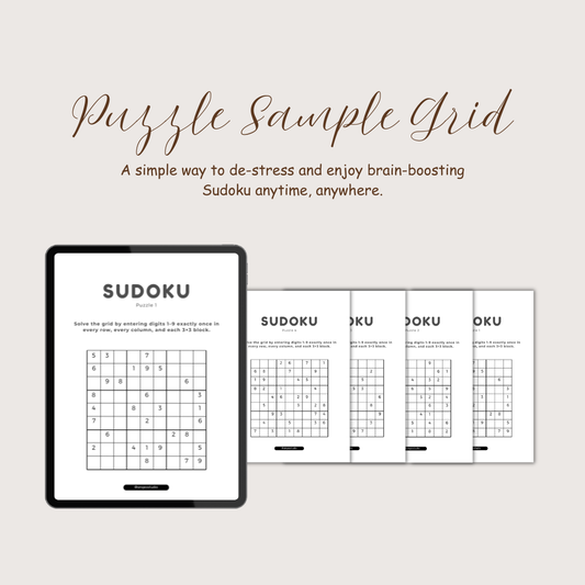 5 Medium Level Sudoku Games + Answer Key | Relax & Solve Sudoku – Brain Puzzle Set | Printable Digital Logic Puzzle Book