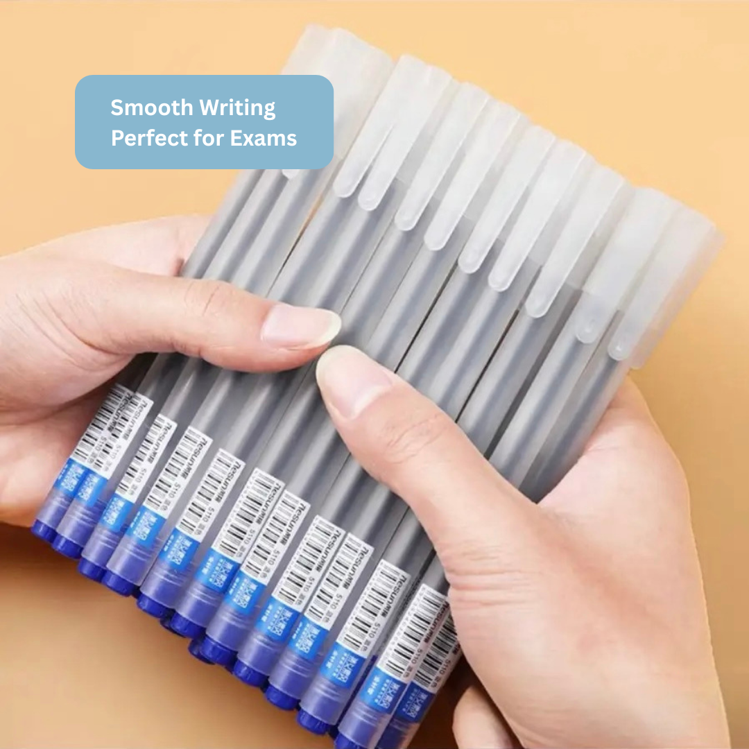 Fast Writing Smooth Gel Pen 0.5mm | Exam Pen | Muji Style | Student Stationery | Writing for Study & Daily Use Ink Pen