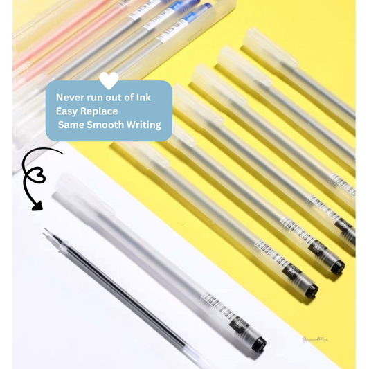 Fast Writing Smooth Gel Pen 0.5mm | Exam Pen | Muji Style | Student Stationery | Writing for Study & Daily Use Ink Pen