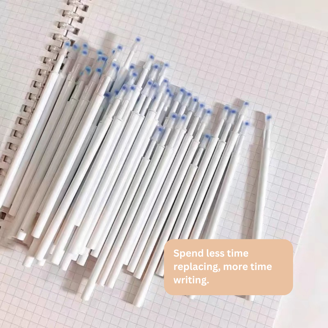 11cm Gel Pen Refill 0.5mm | Smooth Ink Fast Dry No Smudge | Extended Writing Ink Refill for Students & Office