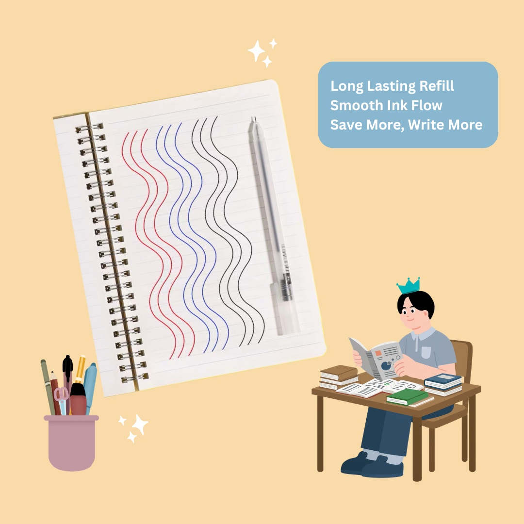 Fast Writing Smooth Gel Pen 0.5mm | Exam Pen | Muji Style | Student Stationery | Writing for Study & Daily Use Ink Pen