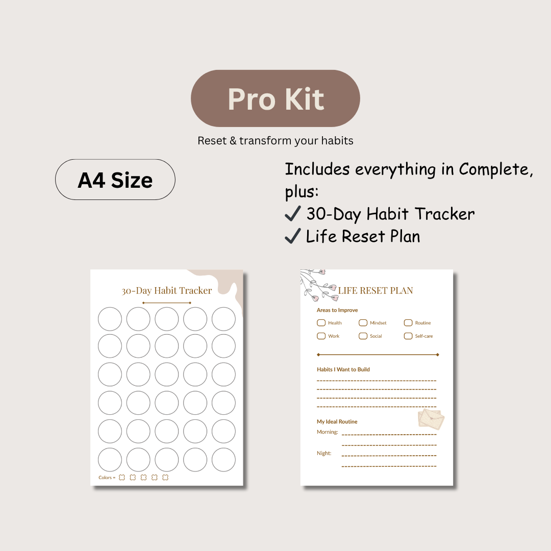 Digital Planner Bundle (A4 Printable) – Starter, Complete & Pro (A5 Pre-Order Bonus)