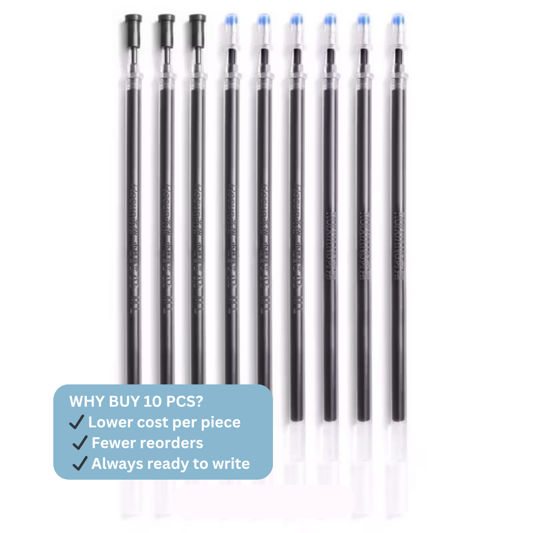 Gel Pen Refill 0.5mm (Long Type - 13cm ) | Long Lasting Ink | Smooth Writing | Student & Work Pen Refill | Stationery