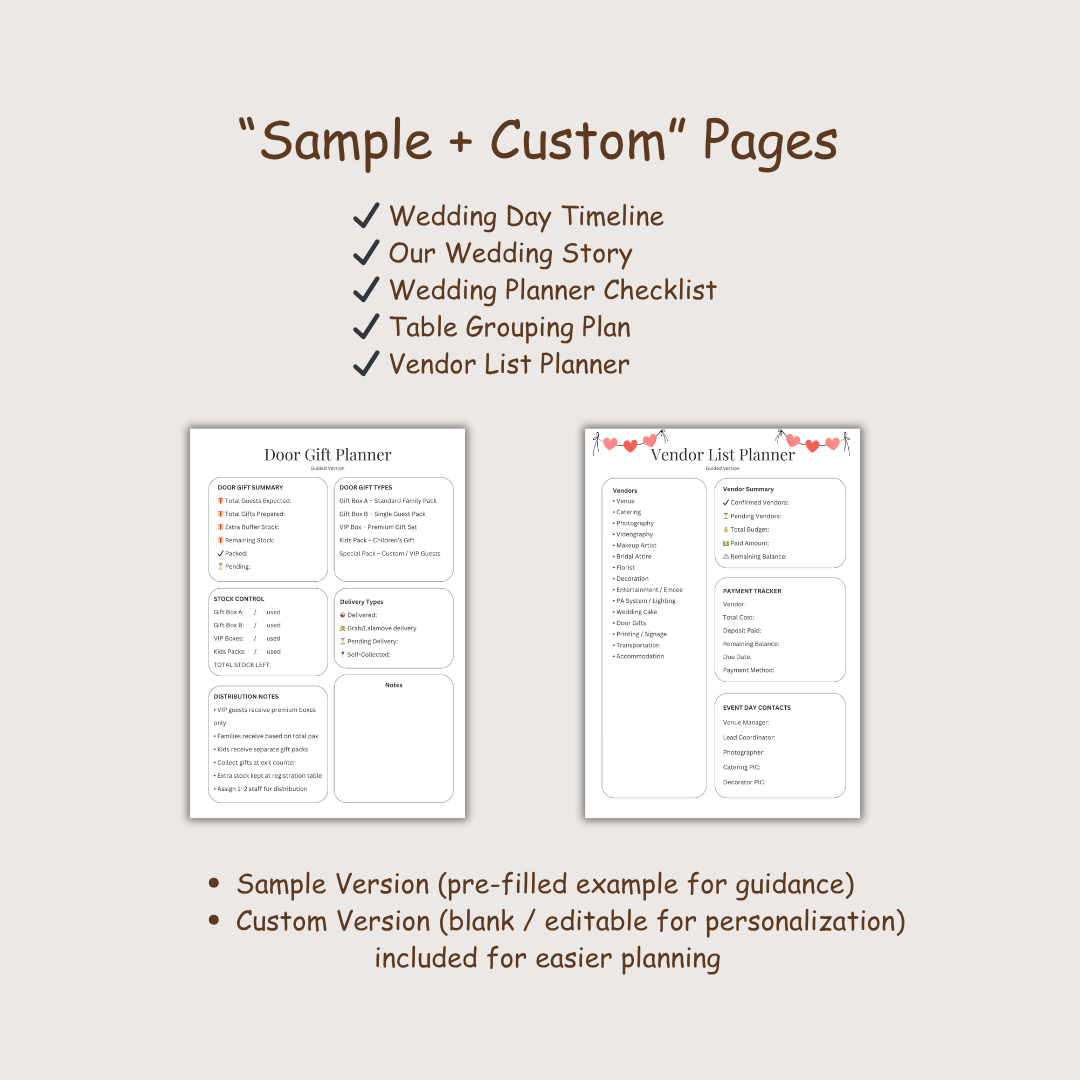Ultimate Wedding Planner Bundle Printable | All-in-One PDF Template | Budget Seating Guest List Savings Tracker