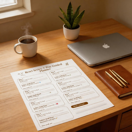 Reset Series: 7-Day Reset Journal – Guided & Build-Your-Own Self-Care Routine Planner, Undated A4 Printable PDF